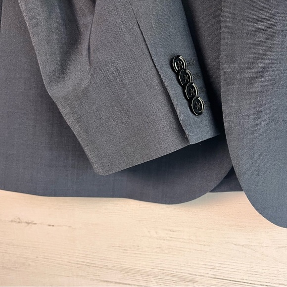 Express Innovation Extra Slim Men's Suit 44RβWool Blend Dusty Blue New with Tags - Picture 5 of 13